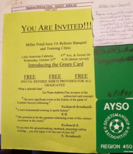 Green Card Referee Training Clinic Flyer